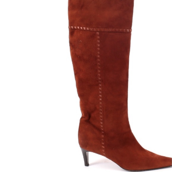 Bottega Veneta Knee High Suede Pointed Toe Low heel Boots Women’s size 40 EU - Picture 2 of 4